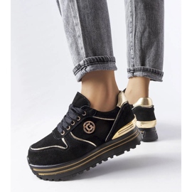 Sort og guld platform sneakers fra Therrien 1