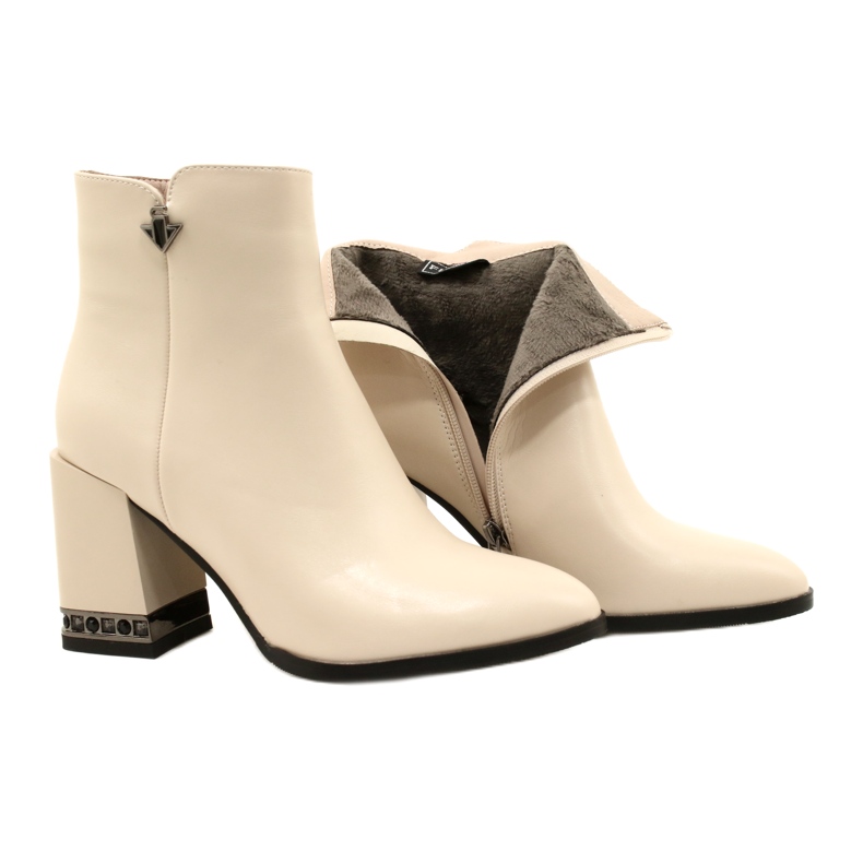 Beige ankelstøvler med hældekor Filippo DBT4842/23 BE beige 5