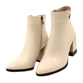 Beige ankelstøvler med hældekor Filippo DBT4842/23 BE beige 2