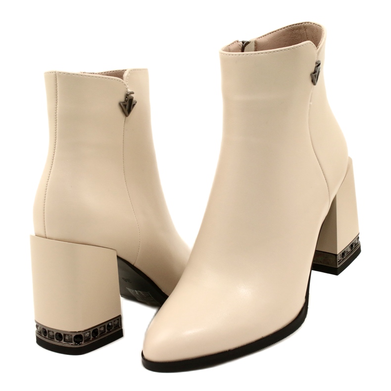 Beige ankelstøvler med hældekor Filippo DBT4842/23 BE beige 3