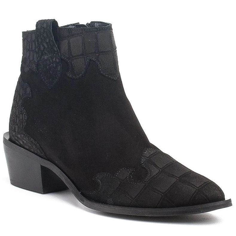Marco Shoes Sorte støvler lavet af naturlig ruskind uden isolering 1