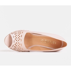 Marco Shoes Beige pumps med perforeret front 2