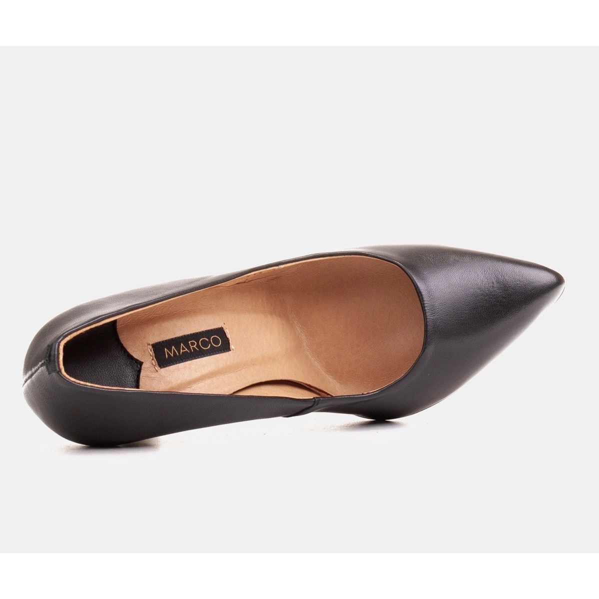 Trafik pris Annoncør Marco Shoes Læder stiletter lavet af blødt læder med sten sort - KeeShoes