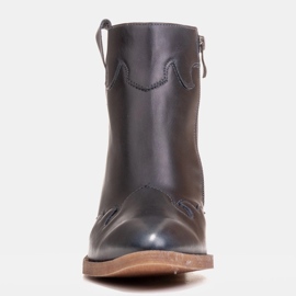 Marco Shoes Mørkeblå støvler lavet af naturligt læder 1