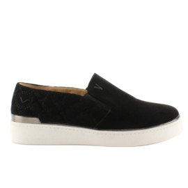 Slip-on sneakers i ruskind 7103 Sort 2