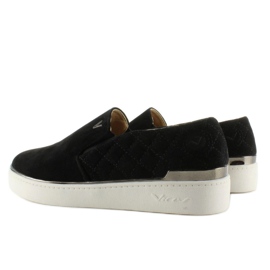 Slip-on sneakers i ruskind 7103 Sort 1