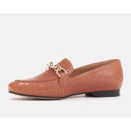 Marco Shoes Ballerinas med guldkæde brun 1
