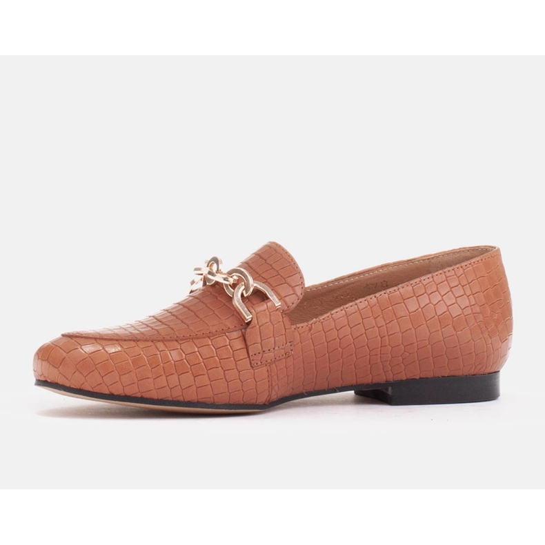 Marco Shoes Ballerinas med guldkæde brun 1