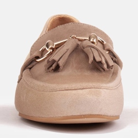 Marco Shoes Læder loafers med frynser 2199P-047-1 beige 4