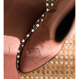 Marco Shoes Lyserøde støvler i ruskind 1