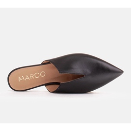 Marco Shoes Læder hjemmesko med udskæring sort 6