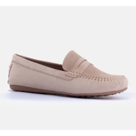 Marco Shoes Klassiske loafers i blødt ruskind beige 1