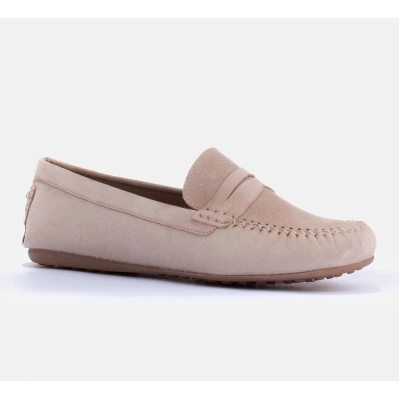 Marco Shoes Klassiske loafers i blødt ruskind beige 1