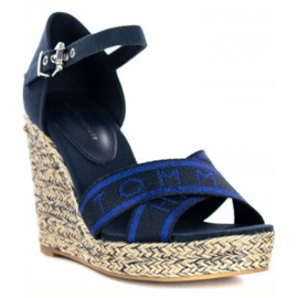 Tommy Hilfiger Tommy Metallic High Wedge Sandal W sko FW0FW04753 blå 1