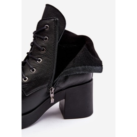 Ankelstøvler i læder på en høj hæl, sort Lemar Leocera 2