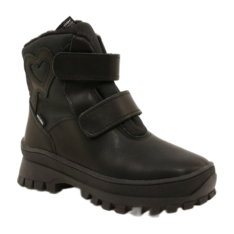 Læder Snow Boots Vandtæt støvler Te-Por Mazurek 1351-Pited Heart sort 1