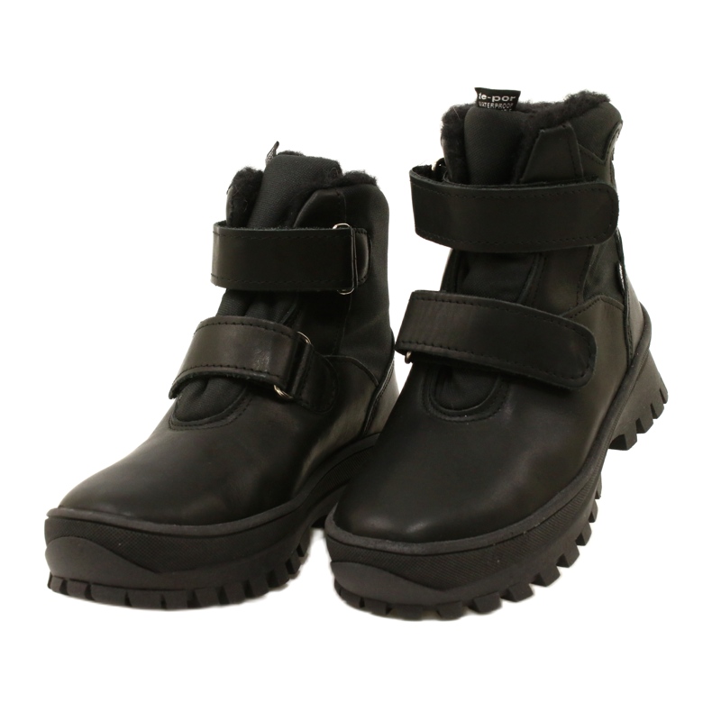 Læder Snow Boots Vandtæt støvler Te-Por Mazurek 1351-Pited Heart sort 3
