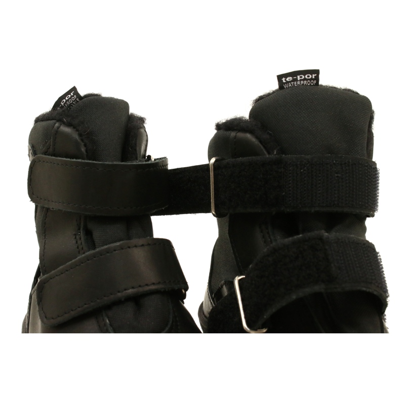 Læder Snow Boots Vandtæt støvler Te-Por Mazurek 1351-Pited Heart sort 6