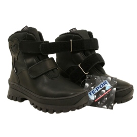 Læder Snow Boots Vandtæt støvler Te-Por Mazurek 1351-Pited Heart sort 7