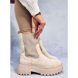Winters Beige elastiske ankelstøvler 1