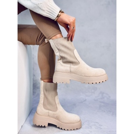 Winters Beige elastiske ankelstøvler 2