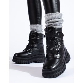 Dame snestøvler med Velcro Shelovet sort 2
