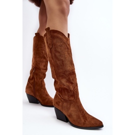 Dame Camel Sloana Cowboystøvler med høje hæle brun 2