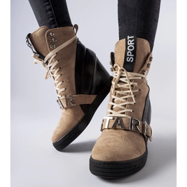 Brune og sorte Pugliesi wedge sneakers 1