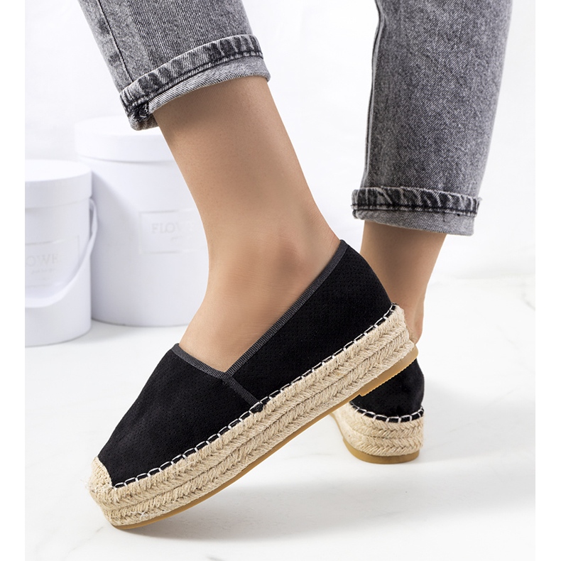 Sorte Capelle gennembrudte espadriller 2
