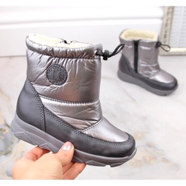 Vandtætte snestøvler til børn med en isoleret membran, grå Kornecki 6896 2