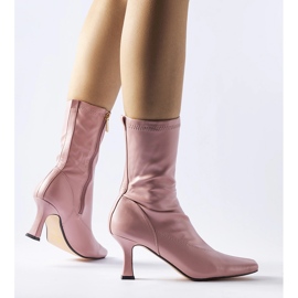 Pink lavhælede støvler fra Luisella lyserød 2