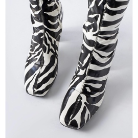 Upland imiterede zebra-ankelstøvler sort 2
