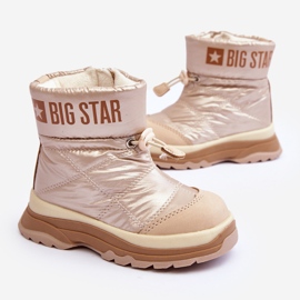 Isolerede snestøvler til børn med lynlås Big Star MM374197 beige 2