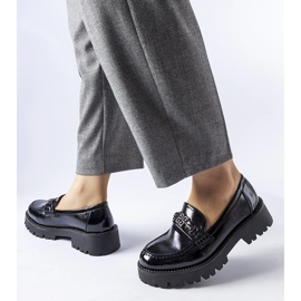 Sorte patent loafers med Casine rhinestones 1