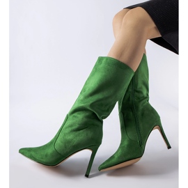 Grønne isolerede støvler med høj hæl fra Rosaria 1