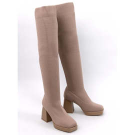 Højhælede støvler fra Hilary Khaki beige 1