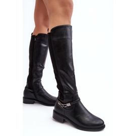Opvarmede over-knæ-støvler til kvinder S.Barski HY07-329 Sort 3