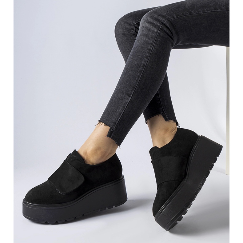 Sort palle platform sko 1