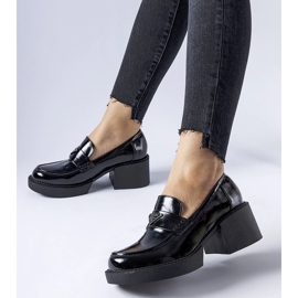 Sorte patent loafers med Hobbs hæl 1