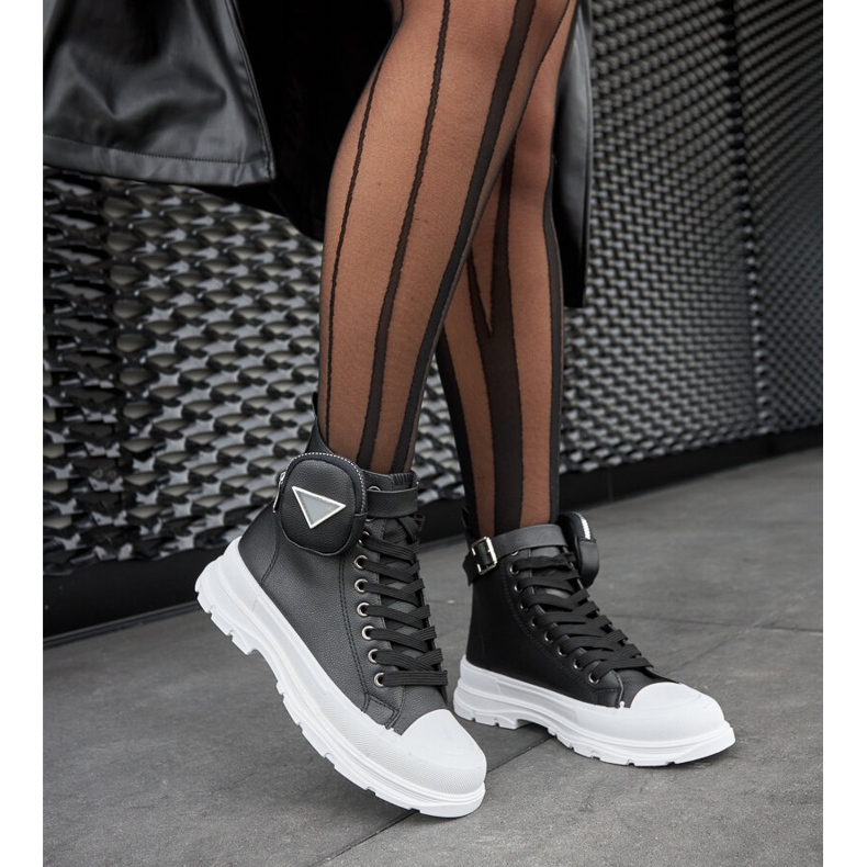 Sorte Bolman sneakers med høj platform 2