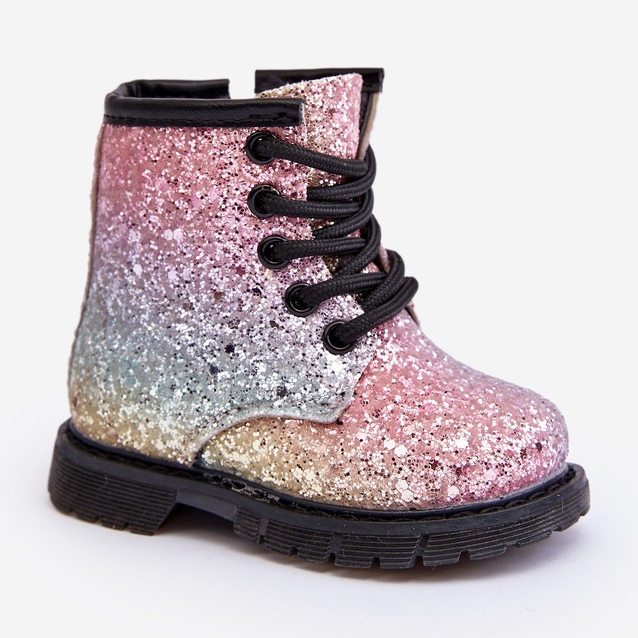Børneglitterisolerede støvler med lynlås Multicolor Saussa flerfarvet 1