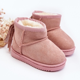 Børneisolerede snestøvler med frynser, Pink Mikyla lyserød 3