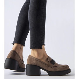 Brune loafers med massiv blokhæl Harrisburg 1