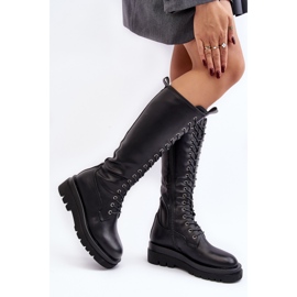 Kvinders over-knæ-isolerede over-knæ-støvler, sorte Lliclies 2