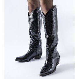 Sorte patentisolerede Chapin cowboystøvler 1
