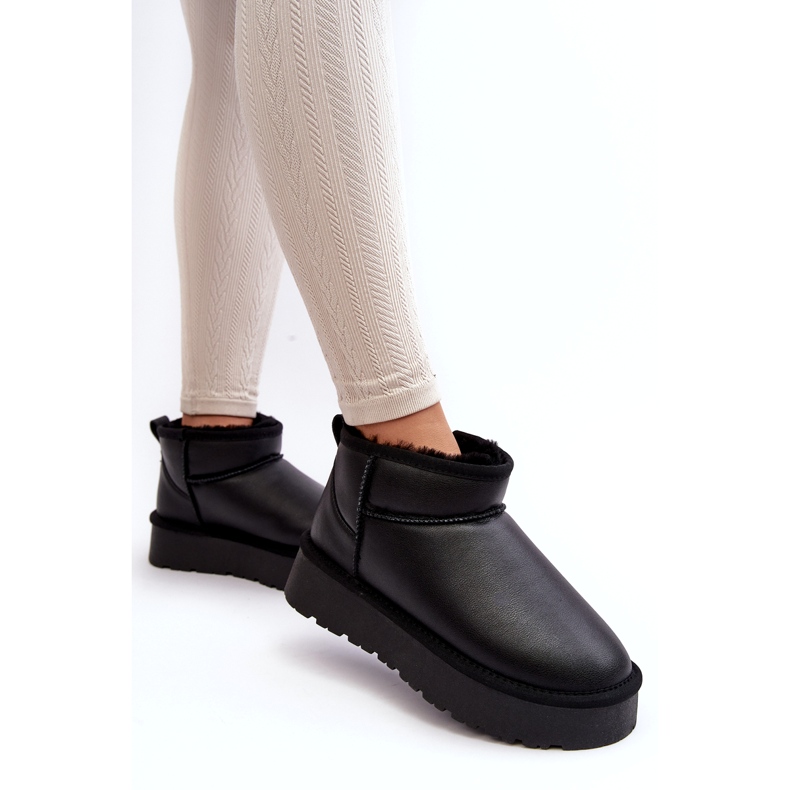 Snestøvler i læder til kvinder, sort Loreley 1