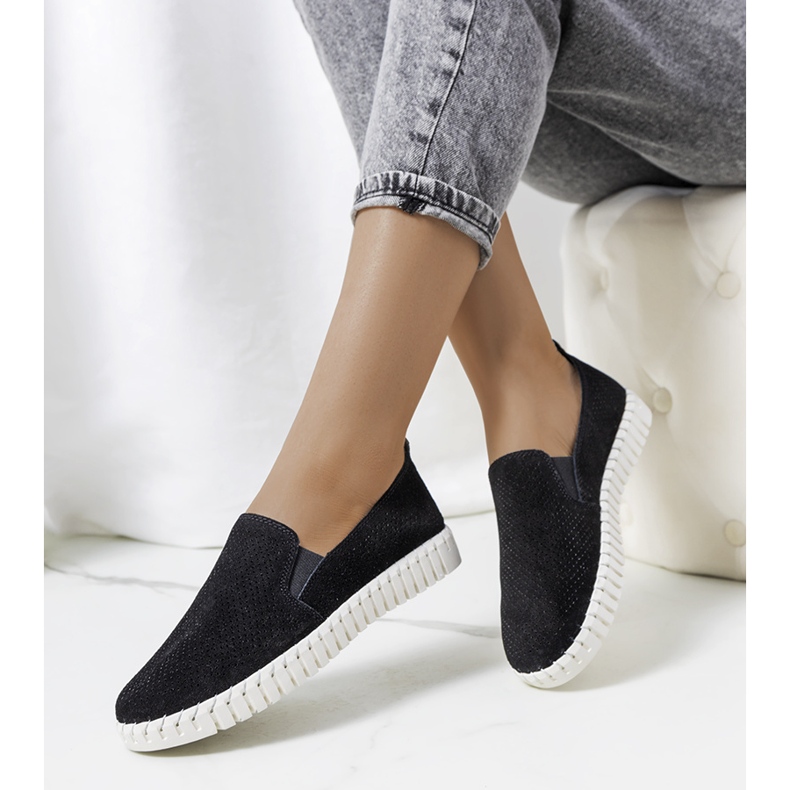 Madiha sneakers i sort læder 1