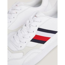 Tommy Hilfiger Court Cupsole Retro Lth Stripes M FM0FM04828YBS sko hvid 1