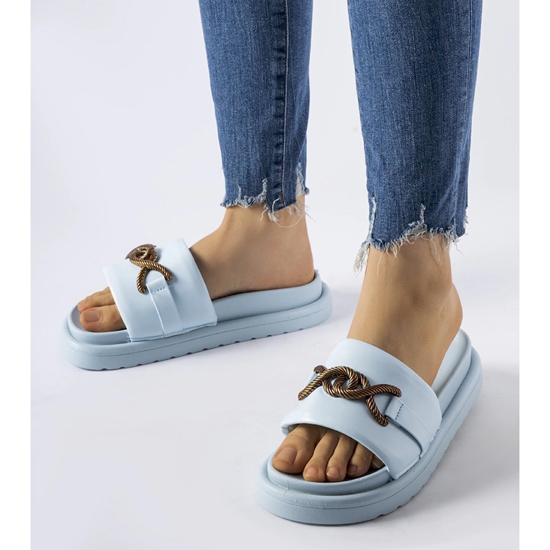 Frédérique blå platform flip-flops 1