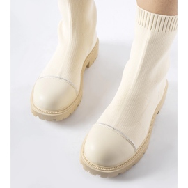 Beige ankelstøvler med rhinestones fra Vail 1